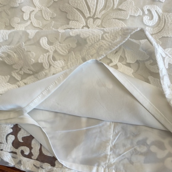 Tribalfemme white dress lattice embroidered on sheer overlay sleeveless shift 14 - Picture 10 of 16